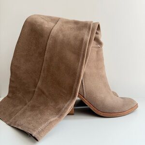 Treasure & Bond Taupe Over the Knee Suede Boots